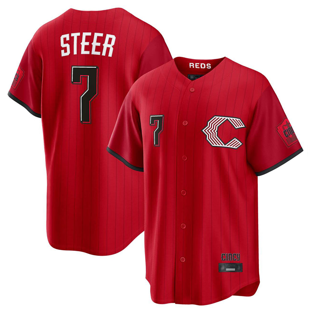 Trusc C.Reds #7 Spencer Steer Player Red 2026 City Connect Home Game Stitched Jerseys