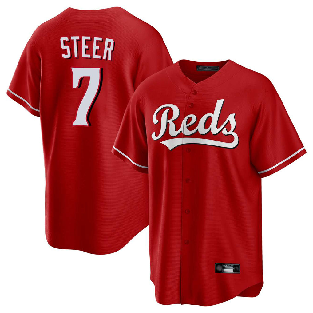 Trusc C.Reds #7 Spencer Steer Player Red Home Game Stitched Jerseys