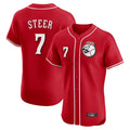 Trusc C.Reds #7 Spencer Steer Player Red Limited Elite Home Game Stitched Jerseys