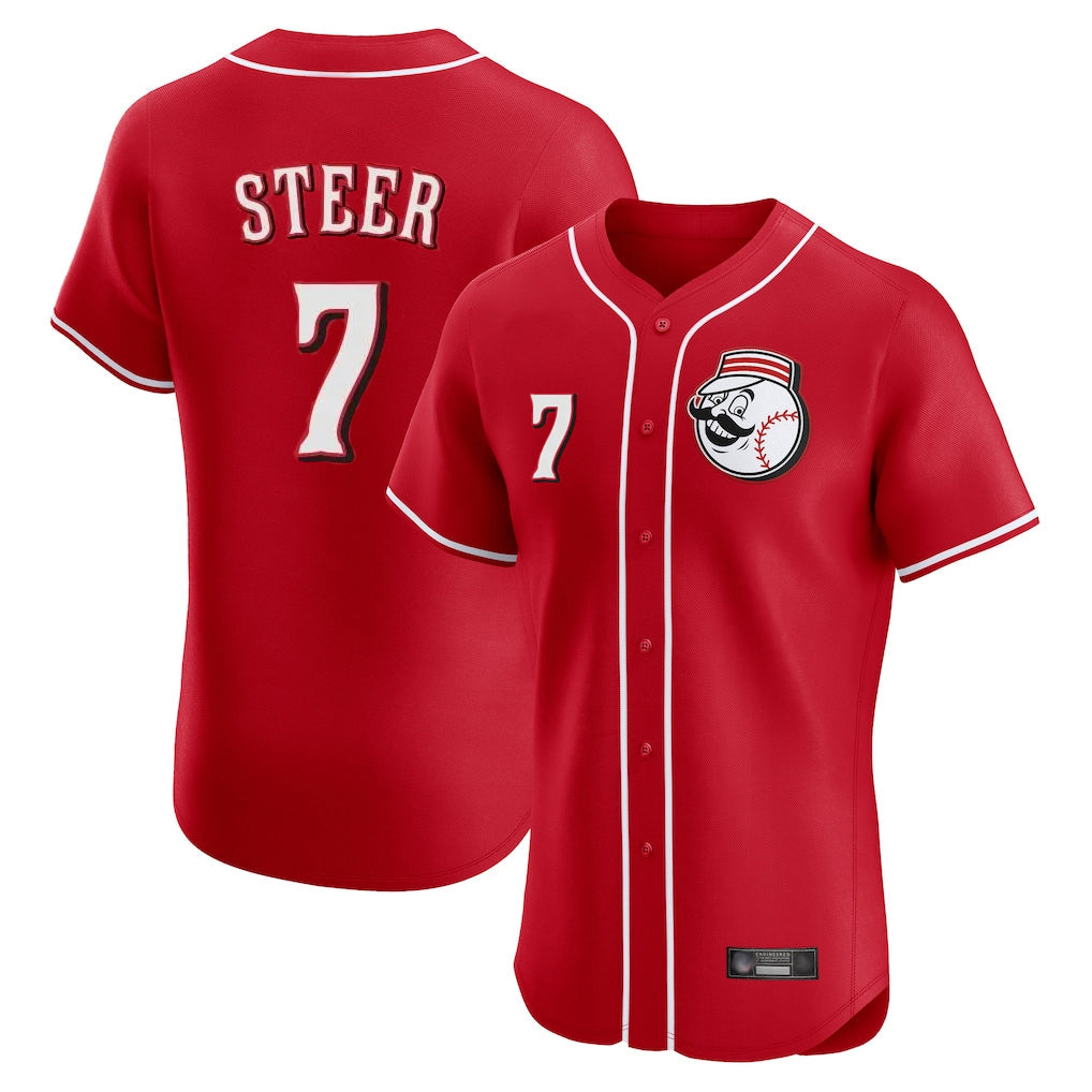 Trusc C.Reds #7 Spencer Steer Player Red Limited Elite Home Game Stitched Jerseys