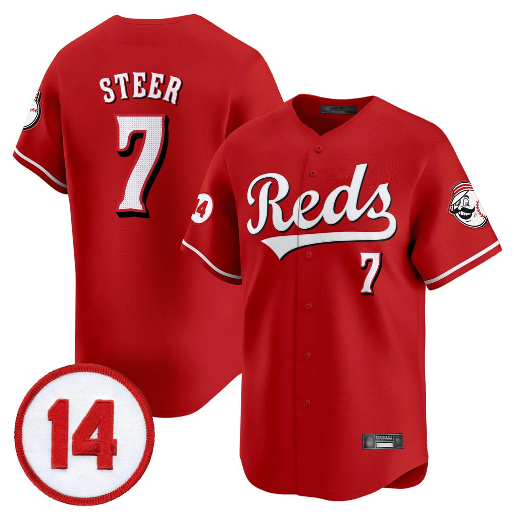 Trusc C.Reds #7 Spencer Steer Player Red Vapor Premier Limited Home Stitched Jerseys