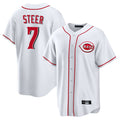 Trusc C.Reds #7 Spencer Steer Player White Game Home Stitched Jerseys