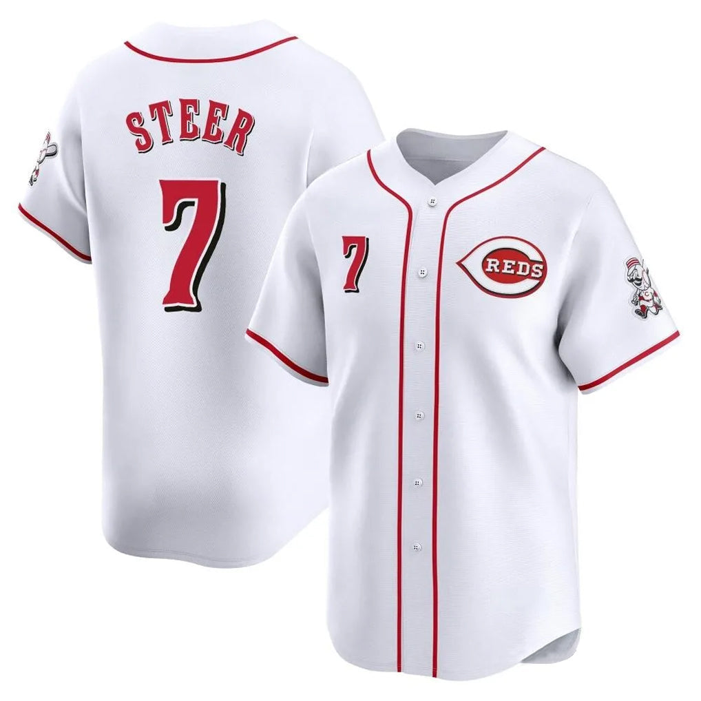 Trusc C.Reds #7 Spencer Steer Player White Home Limited Stitched Jerseys