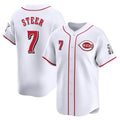 Trusc C.Reds #7 Spencer Steer Player White Home Limited Stitched Jerseys