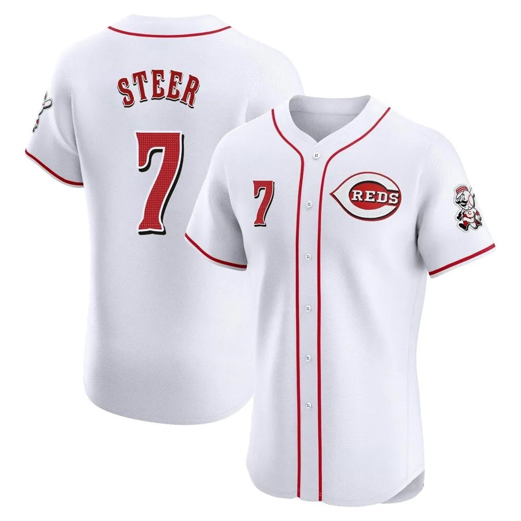 Trusc C.Reds #7 Spencer Steer Player White Limited Elite Home Stitched Jerseys