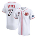 Trusc C.Reds #7 Spencer Steer Player White Speedway Classic Limited Elite Home Stitched Jerseys