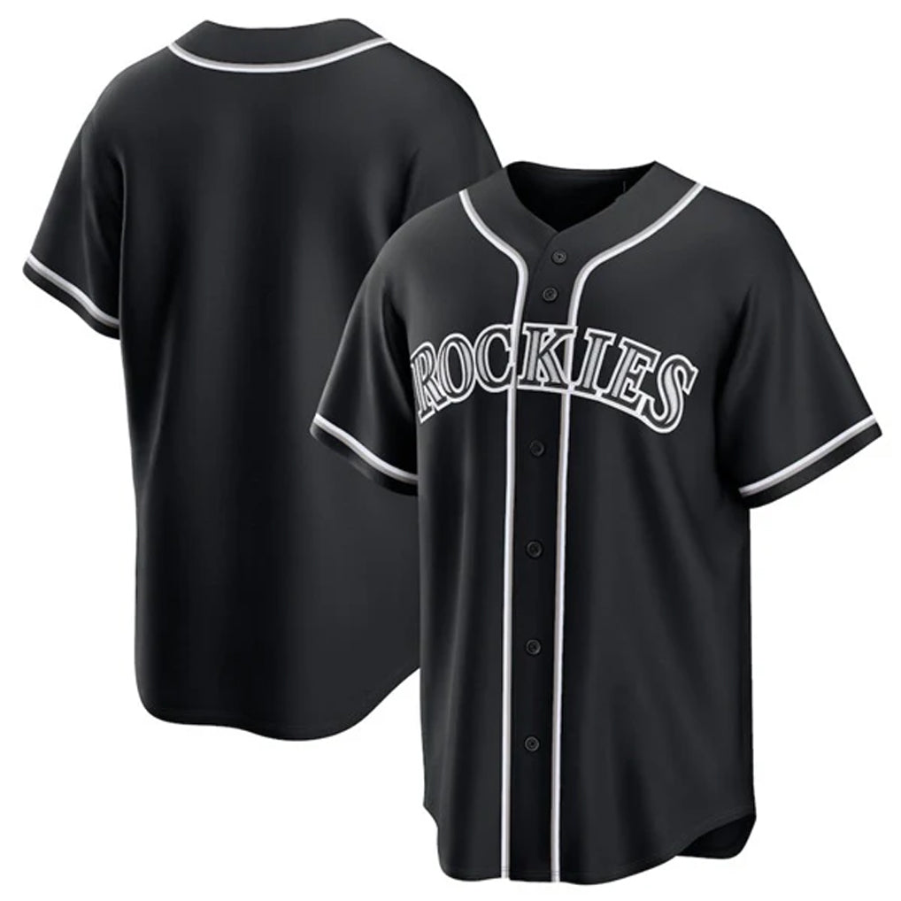 Trusc C.Rockies Black Fashion Out Home Game Blank Player Stitched Jerseys