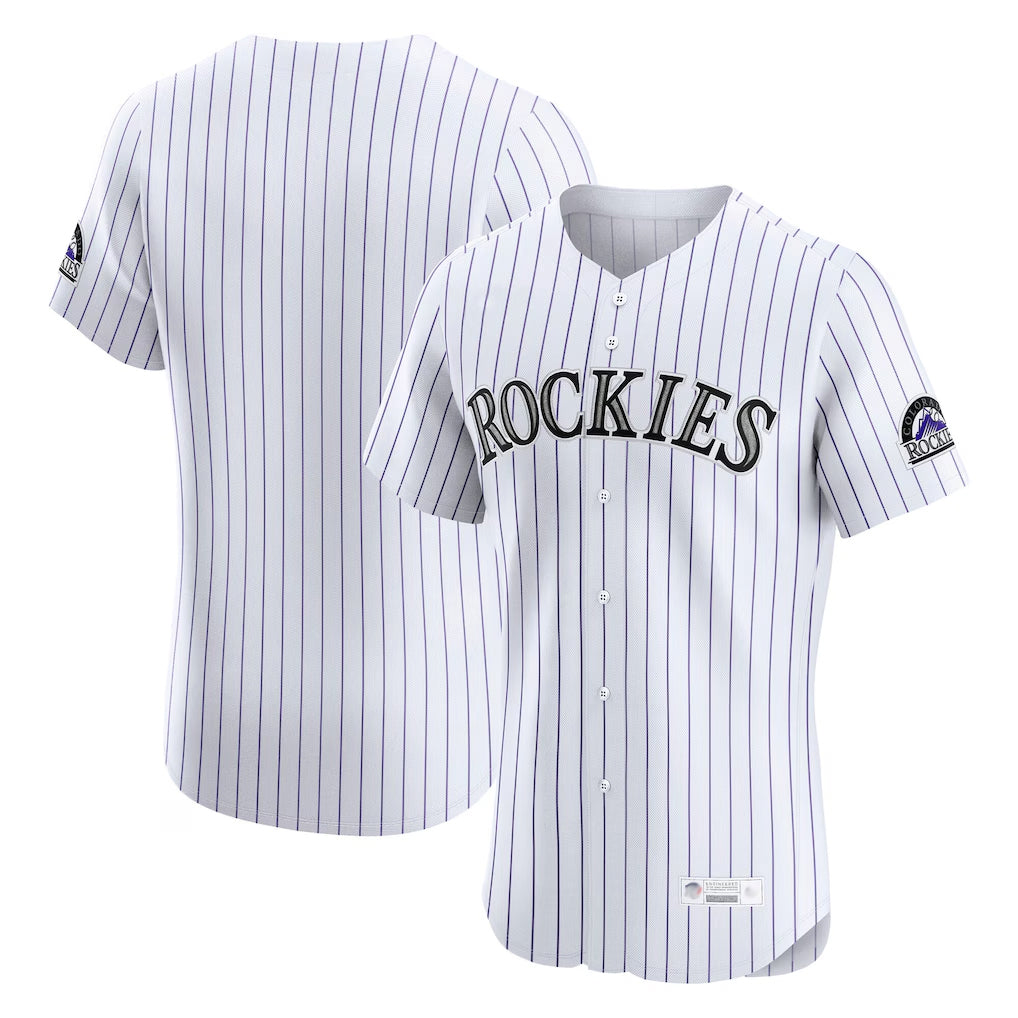 Trusc C.Rockies White Limited Home Blank Player Stitched Jerseys