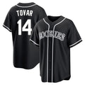Trusc C.Rockies #14 Ezequiel Tovar Player Black Fashion Out Home Game Stitched Jerseys