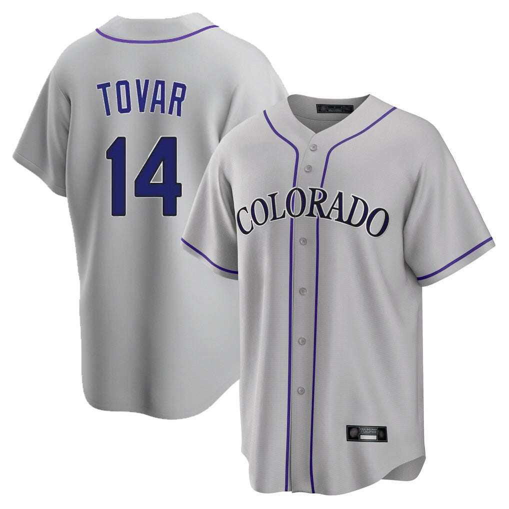 Trusc C.Rockies #14 Ezequiel Tovar Player Gray Game Home Stitched Jerseys