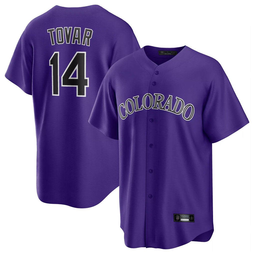 Trusc C.Rockies #14 Ezequiel Tovar Player Purple Game Home Stitched Jerseys