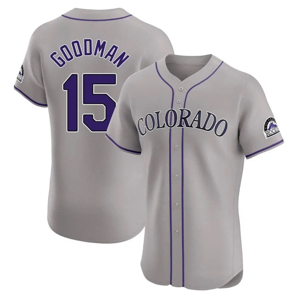 Trusc C.Rockies #15 Hunter Goodman Player Gray Limited Elite Home Stitched Jerseys