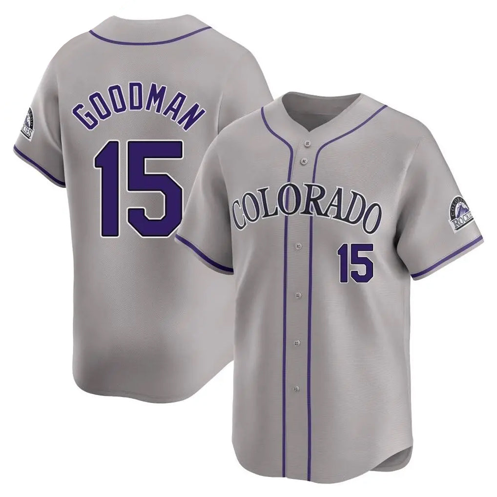 Trusc C.Rockies #15 Hunter Goodman Player Gray Limited Home Stitched Jerseys