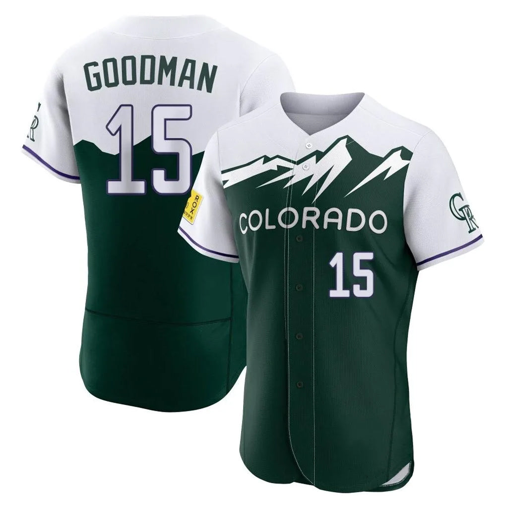 Trusc C.Rockies #15 Hunter Goodman Player Green City Connect Limited Elite Home Stitched Jerseys