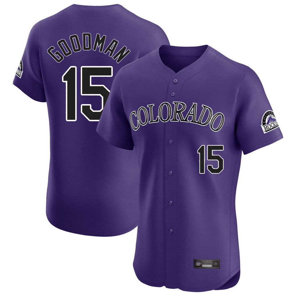 Trusc C.Rockies #15 Hunter Goodman Player Purple Limited Elite Home Stitched Jerseys
