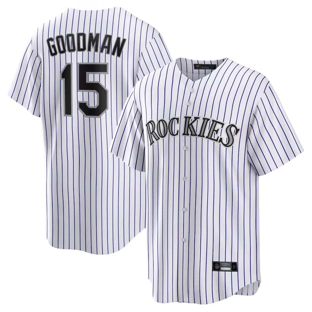 Trusc C.Rockies #15 Hunter Goodman Player White Game Home Stitched Jerseys