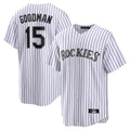Trusc C.Rockies #15 Hunter Goodman Player White Game Home Stitched Jerseys