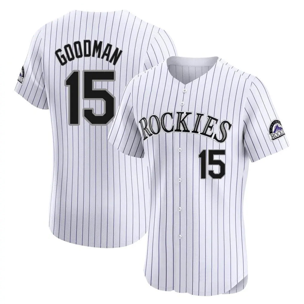 Trusc C.Rockies #15 Hunter Goodman Player White Limited Elite Home Stitched Jerseys