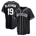Trusc C.Rockies #19 Charlie Blackmon Player Black Fashion Out Home Game Stitched Jerseys
