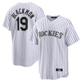 Trusc C.Rockies #19 Charlie Blackmon Player White Game Home Stitched Jerseys