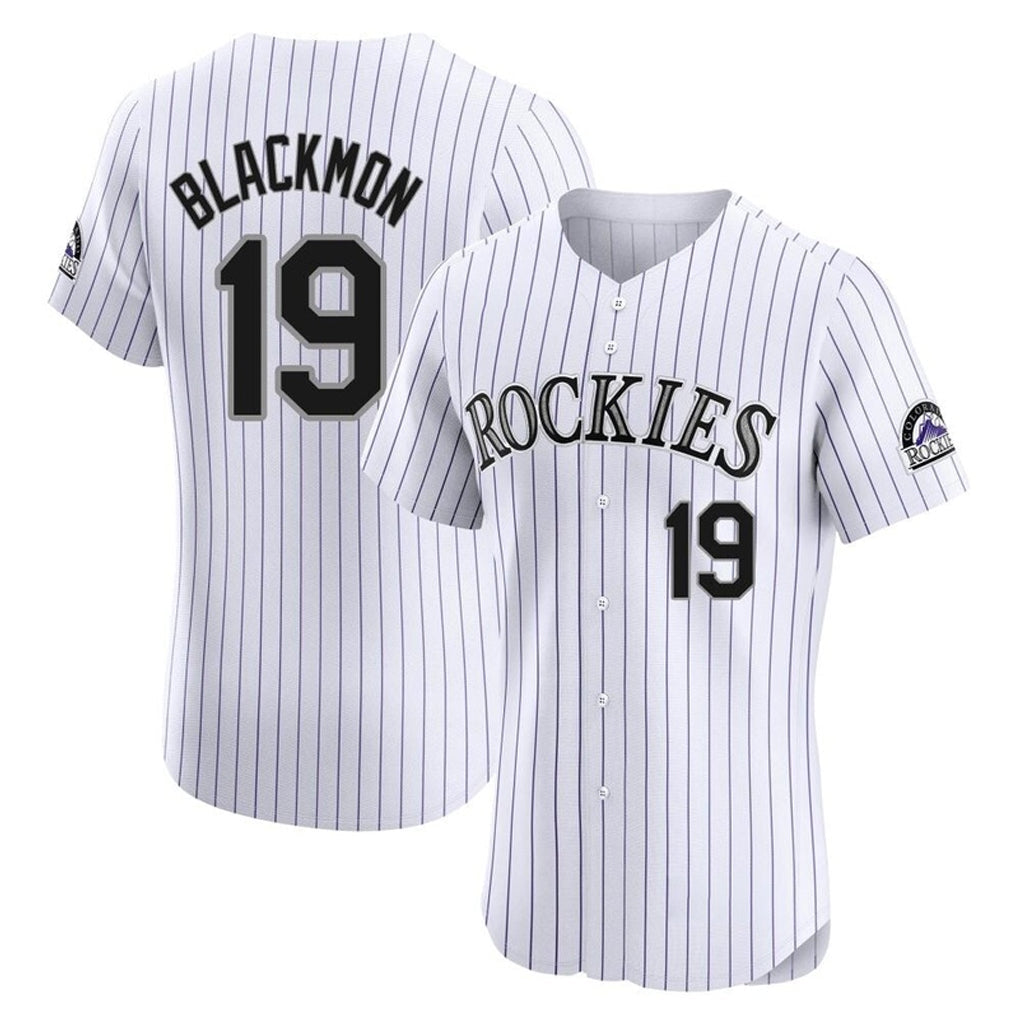 Trusc C.Rockies #19 Charlie Blackmon Player White Limited Elite Home Stitched Jerseys