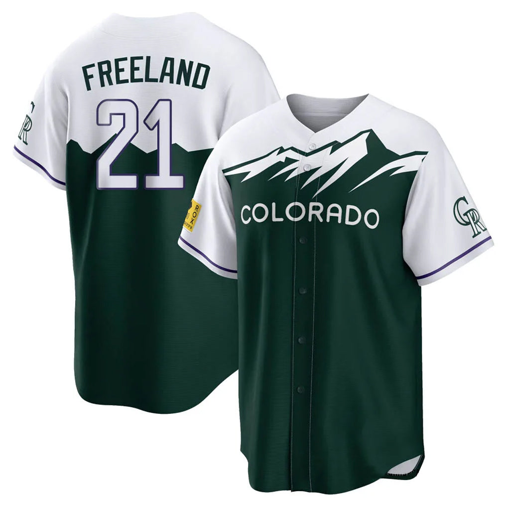 Trusc C.Rockies #21 Kyle Freeland Player Green City Connect Home Game Stitched Jerseys