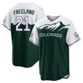 Trusc C.Rockies #21 Kyle Freeland Player Green City Connect Home Game Stitched Jerseys