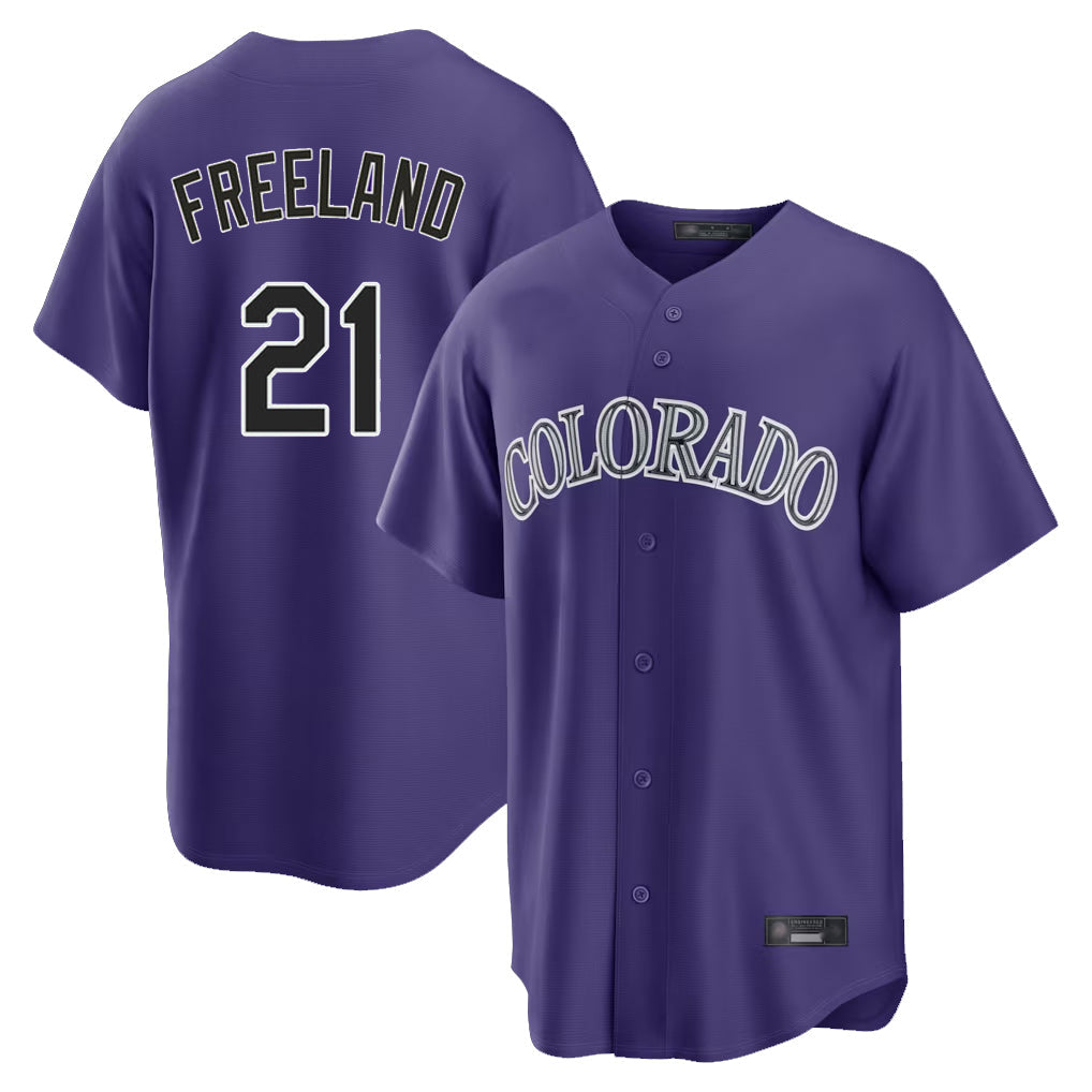 Trusc C.Rockies #21 Kyle Freeland Player Purple Game Home Stitched Jerseys
