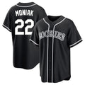 Trusc C.Rockies #22 Mickey Moniak Player Black Fashion Out Home Game Stitched Jerseys
