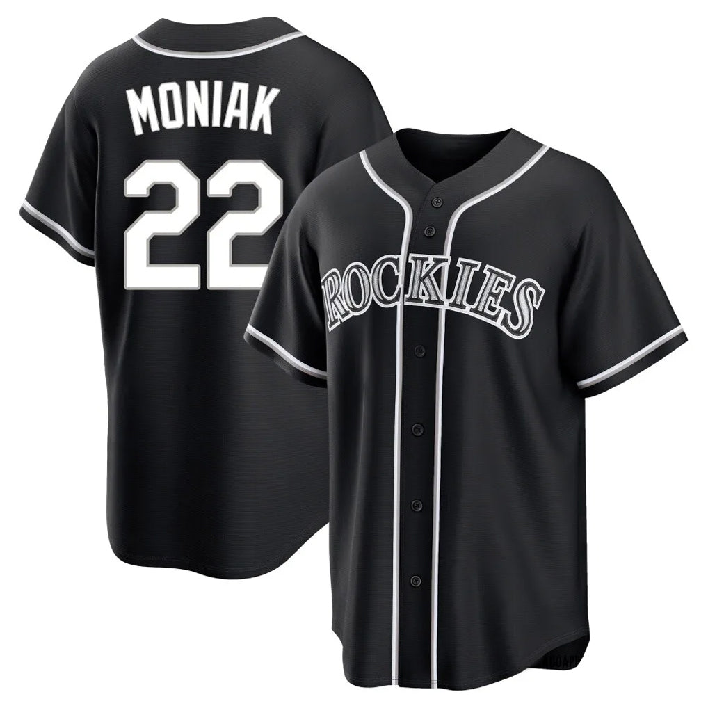 Trusc C.Rockies #22 Mickey Moniak Player Black Fashion Out Home Game Stitched Jerseys