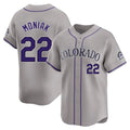 Trusc C.Rockies #22 Mickey Moniak Player Gray Limited Home Stitched Jerseys