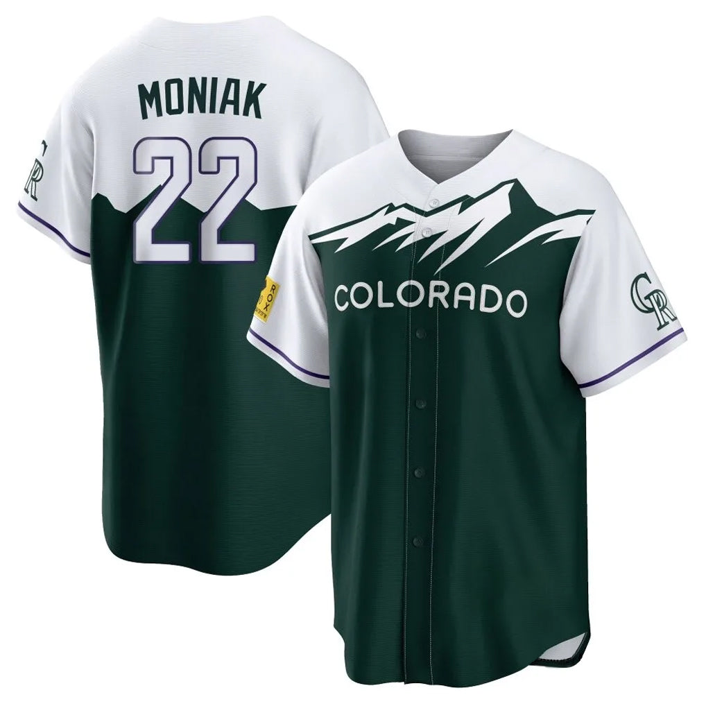 Trusc C.Rockies #22 Mickey Moniak Player Green City Connect Home Game Stitched Jerseys