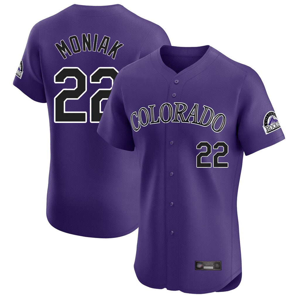 Trusc C.Rockies #22 Mickey Moniak Player Purple Limited Elite Home Stitched Jerseys