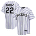 Trusc C.Rockies #22 Mickey Moniak Player White Game Home Stitched Jerseys
