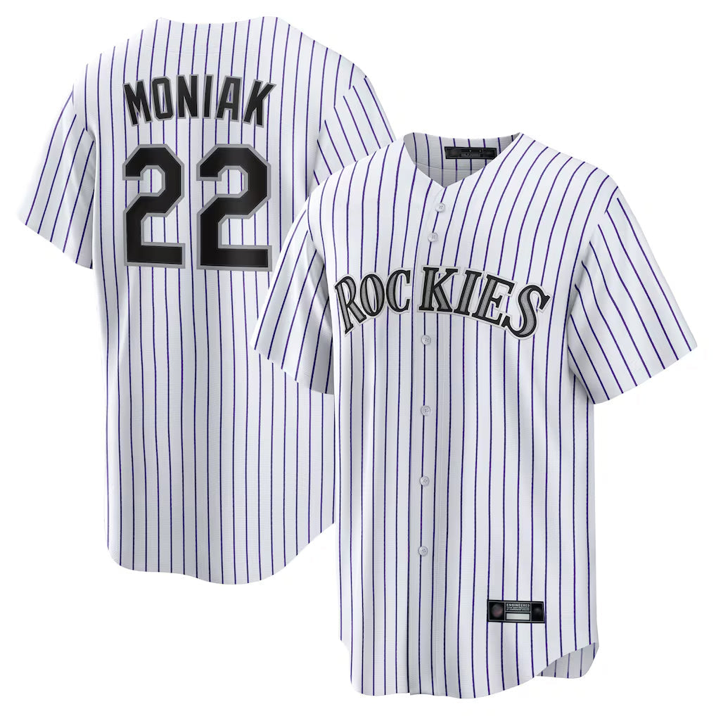 Trusc C.Rockies #22 Mickey Moniak Player White Game Home Stitched Jerseys