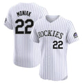 Trusc C.Rockies #22 Mickey Moniak Player White Limited Elite Home Stitched Jerseys