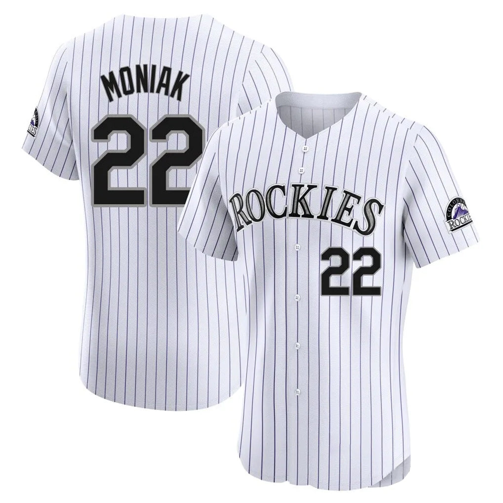 Trusc C.Rockies #22 Mickey Moniak Player White Limited Elite Home Stitched Jerseys