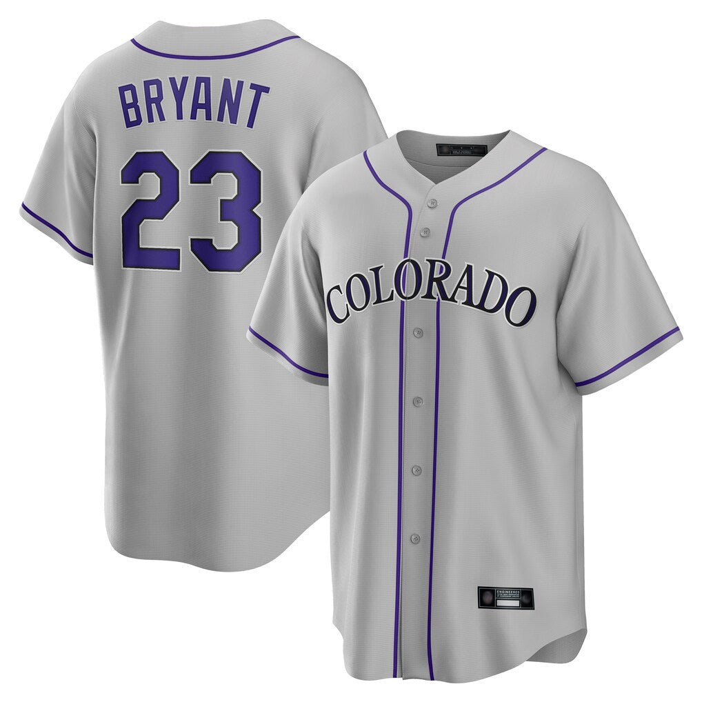 Trusc C.Rockies #23 Kris Bryant Player Gray Game Home Stitched Jerseys