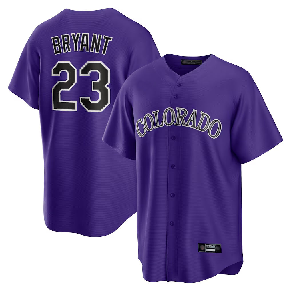 Trusc C.Rockies #23 Kris Bryant Player Purple Game Home Stitched Jerseys