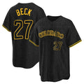 Trusc C.Rockies #27 Jordan Beck Player Black Snake Skin City Home Game Stitched Jerseys