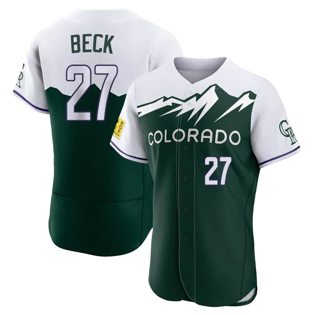 Trusc C.Rockies #27 Jordan Beck Player Green City Connect Limited Elite Home Stitched Jerseys