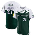 Trusc C.Rockies #27 Jordan Beck Player Green City Connect Limited Elite Home Stitched Jerseys