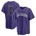 Trusc C.Rockies #27 Jordan Beck Player Purple Game Home Stitched Jerseys
