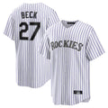 Trusc C.Rockies #27 Jordan Beck Player White Game Home Stitched Jerseys