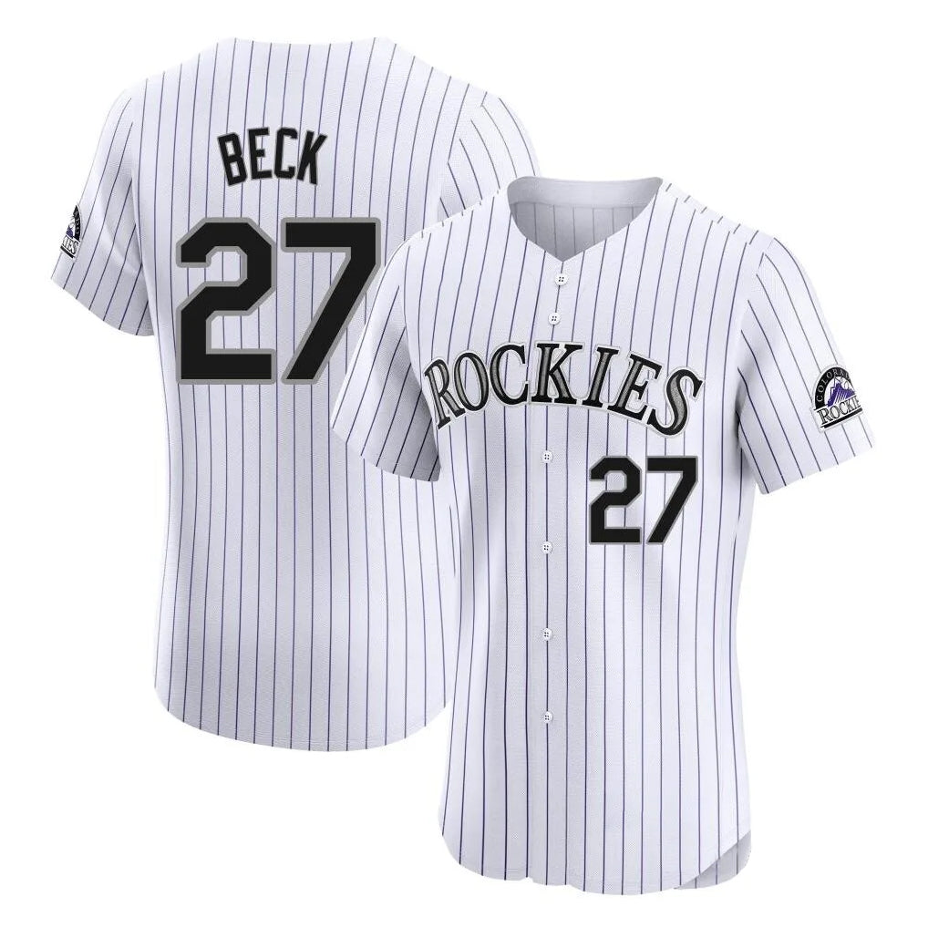 Trusc C.Rockies #27 Jordan Beck Player White Limited Elite Home Stitched Jerseys