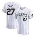 Trusc C.Rockies #27 Jordan Beck Player White Limited Elite Home Stitched Jerseys