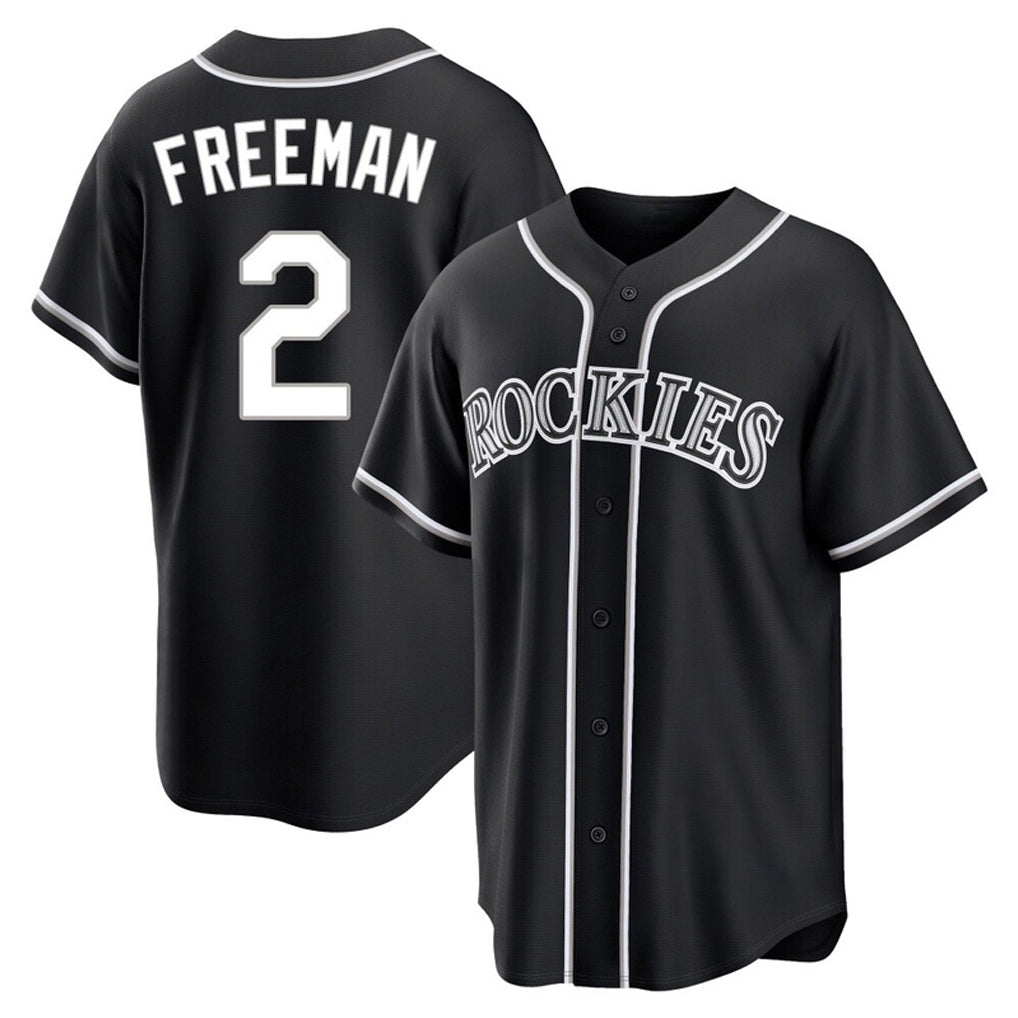 Trusc C.Rockies #2 Tyler Freeman Player Black Fashion Out Home Game Stitched Jerseys