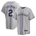 Trusc C.Rockies #2 Tyler Freeman Player Gray Game Home Stitched Jerseys