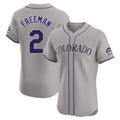 Trusc C.Rockies #2 Tyler Freeman Player Gray Limited Elite Home Stitched Jerseys