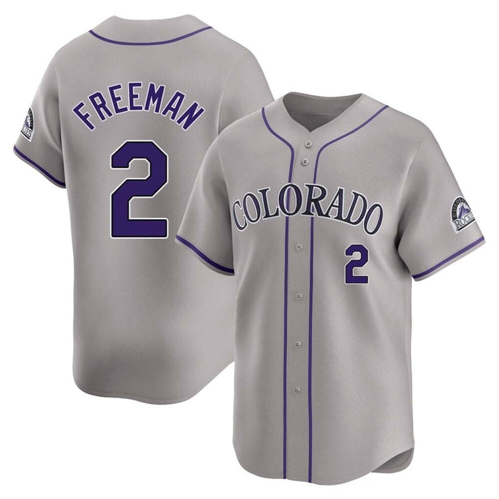 Trusc C.Rockies #2 Tyler Freeman Player Gray Limited Home Stitched Jerseys